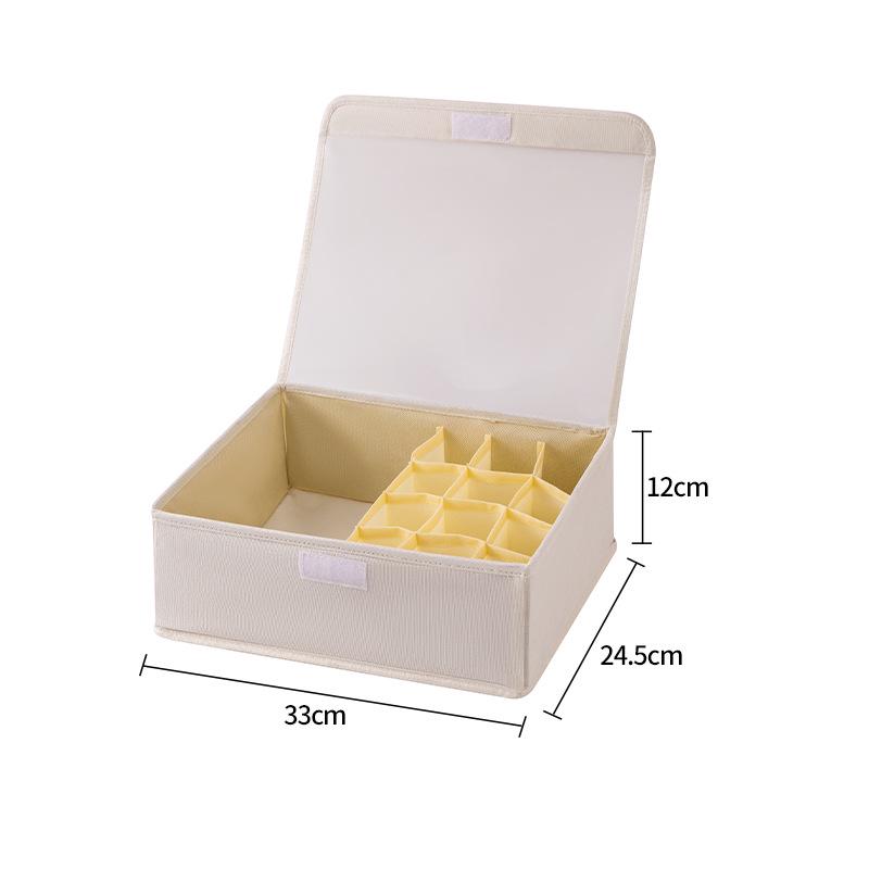 Stoff-Aufbewahrungsbox für Dessous mit Deckel - Faltbarer Organizer für BHs, Unterwäsche und Socken.