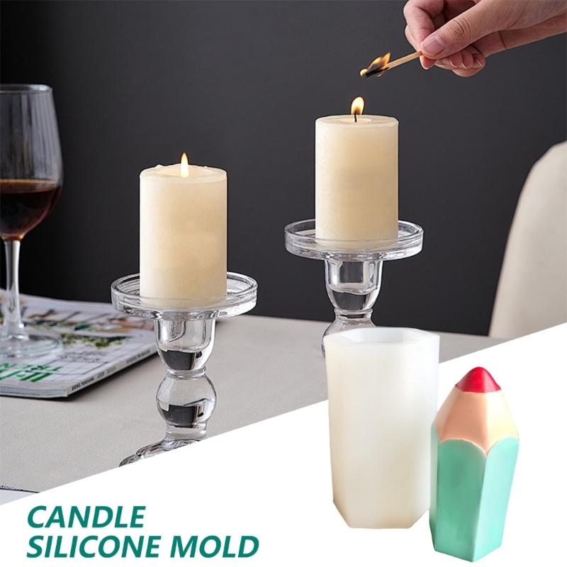 Pen Shaped Silicone Pillar Candle Molds for Epoxy Resin Making Candle Soap Chocolate Fondant Molds for Candy Cake Baking