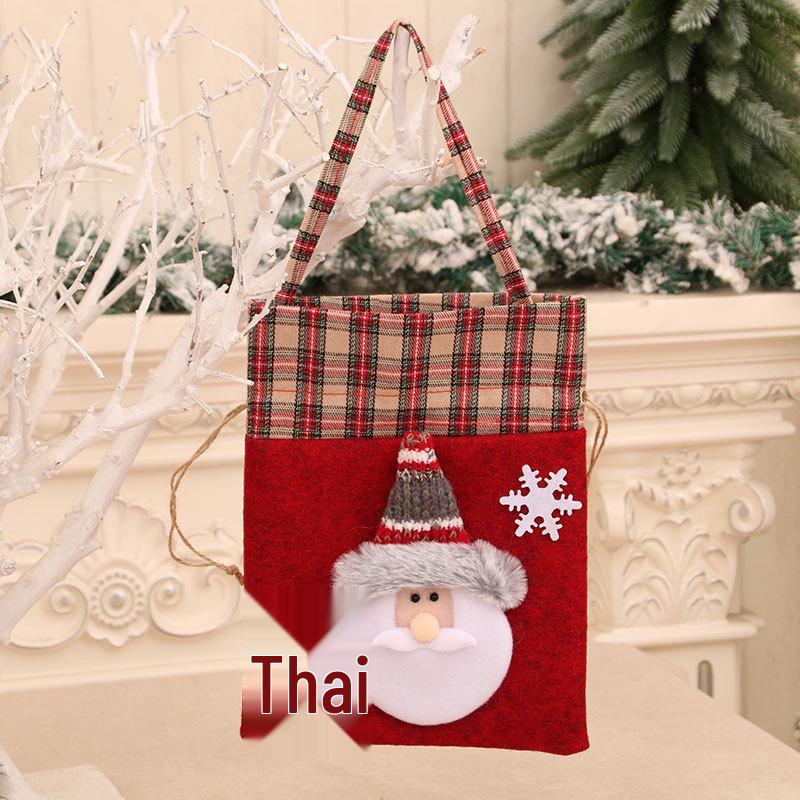 Plaid Flannel Christmas Candy Gift Bag