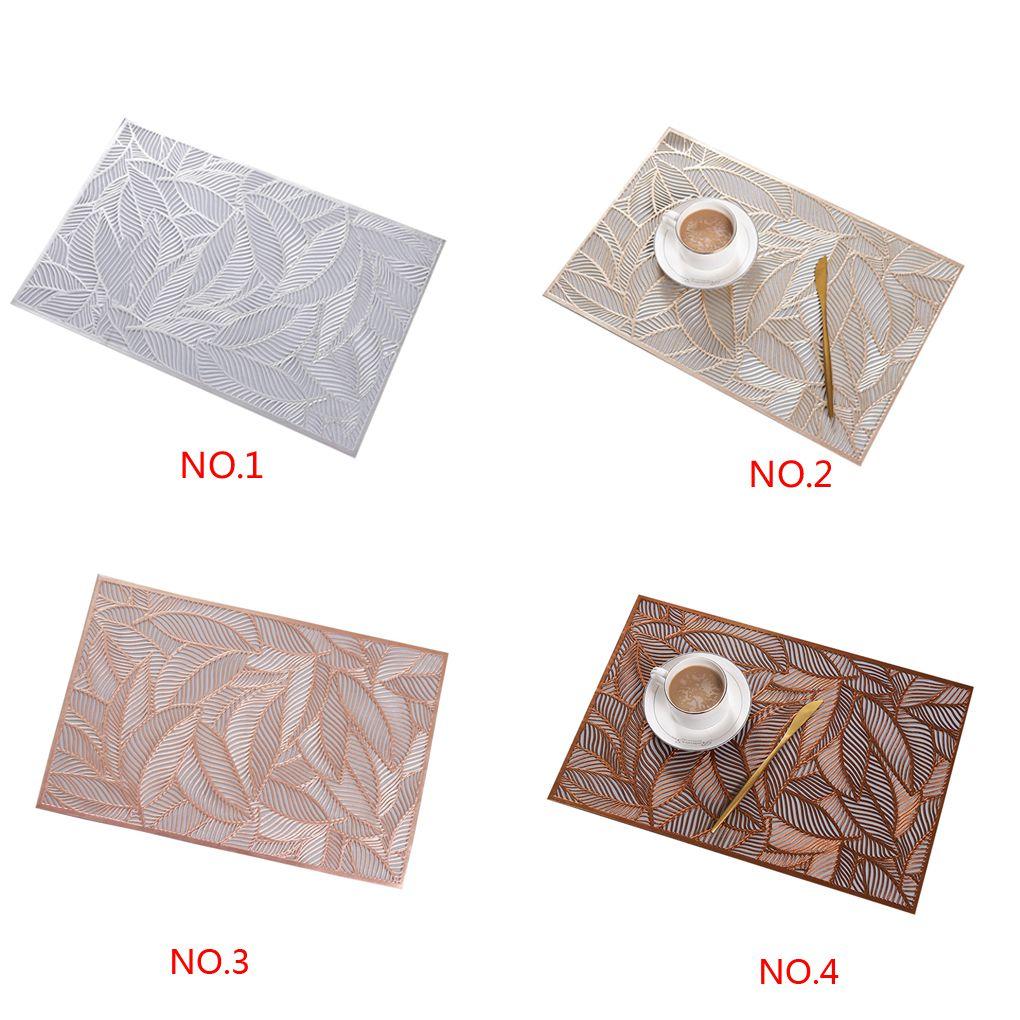 Table Mat Rectangular Hollow Placemat Resistant Mug Pad ple Tableware Decorations