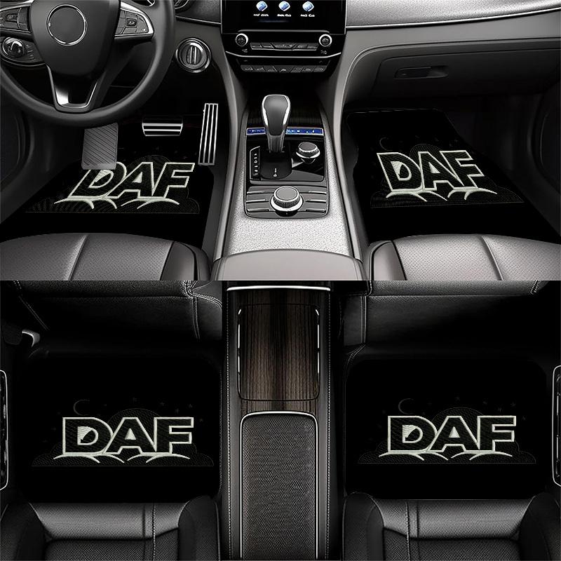 DAF pattern  Black Car Floor Mats Full Coverage All-Season Car Mats, XPE Non-Slip And Wear-Resistant Mats Suitable for SUV Interiors, Textured Car Car