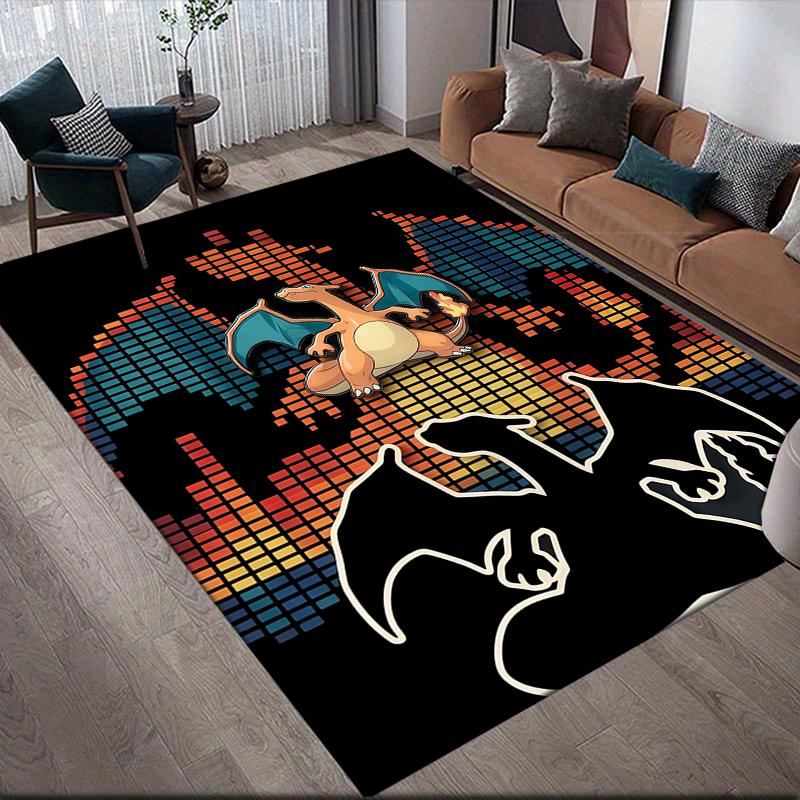 Pokémon Home Sofa Decoration for Living Room & Bedroom, Non‑Slip Play Flannel Floor Mat for Game Room