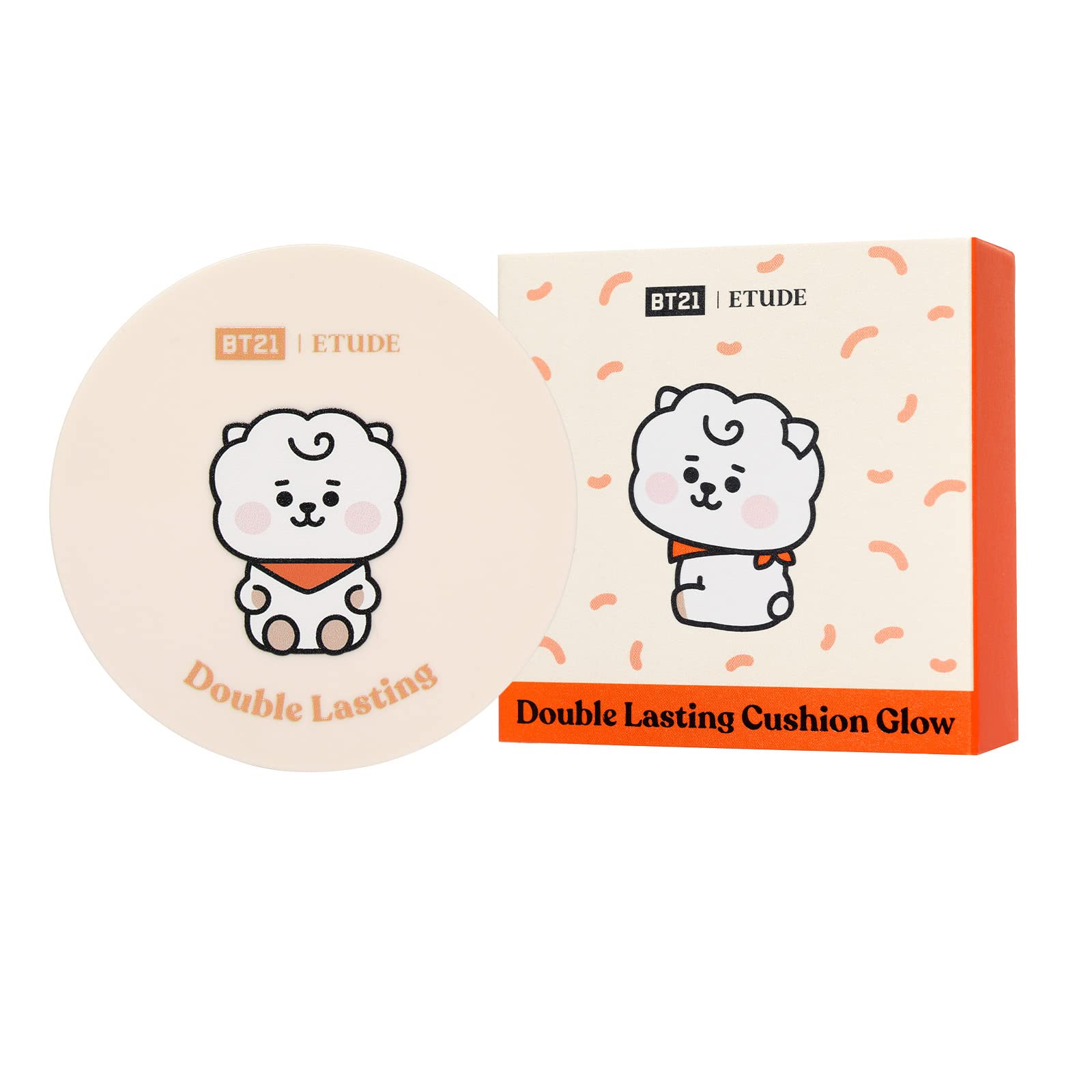 

ETUDE BT21 Double Lasting Cushion Glow Neutral Skin Finish 15 г шт. [Etude Official] Бежевый/Кушон-основа/Глянцевый 1.0