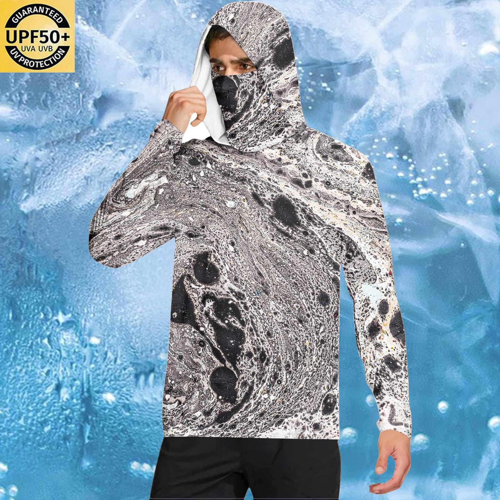 

Men s Casual Hooded Long Sleeve Sunscreen Top XL чёрный
