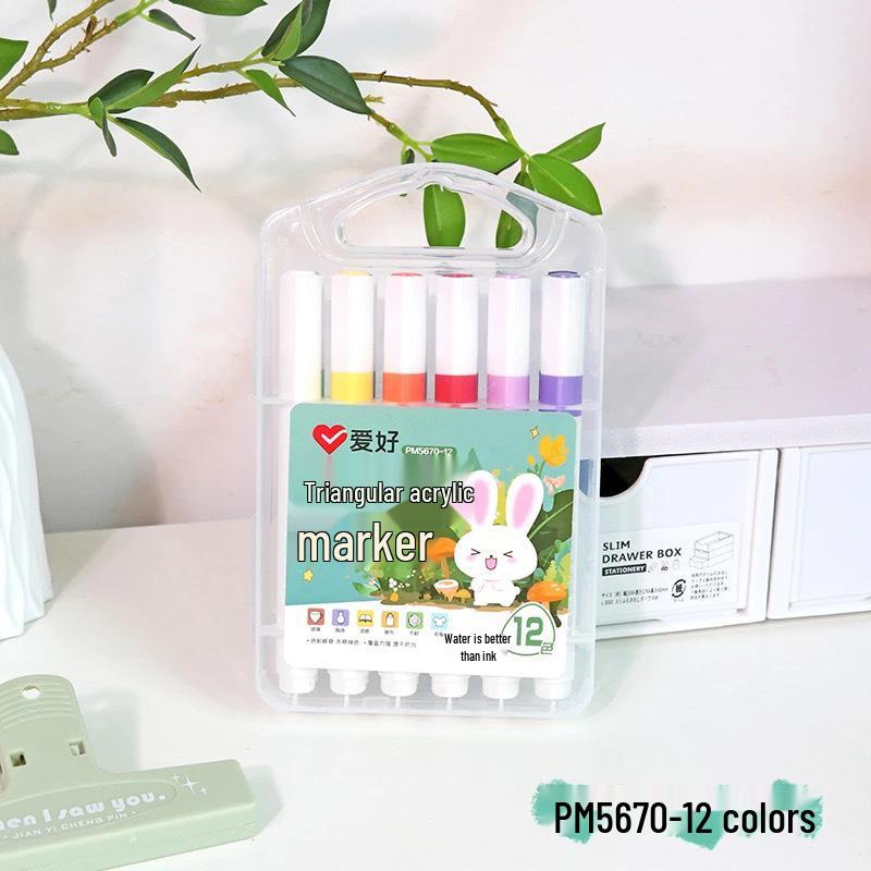 

Acrylic Marker Pens - Hobby 5670 Triangle Rod, Washable, Opaque, Perfect for Students