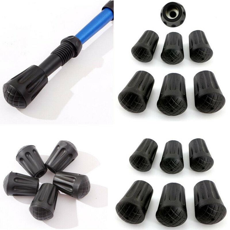 6Pcs Rubber Trekking Poles Tips Protectors Hiking Pole Replacement Flexible Walk Tip for Hiking Trekking Walking Poles