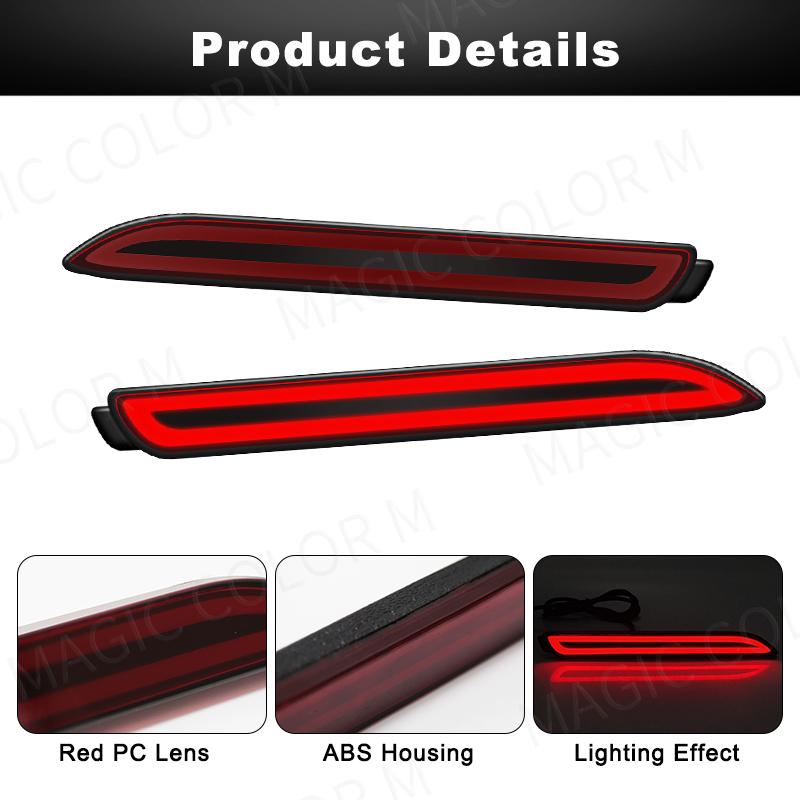 Auto Heckstoßstangen Reflektor für Toyota Camry RAV4 Lexus IS-F GX470 RX300 Sienna Venza Reiz Innova Rot Schwarz Heck Bremslicht 12V