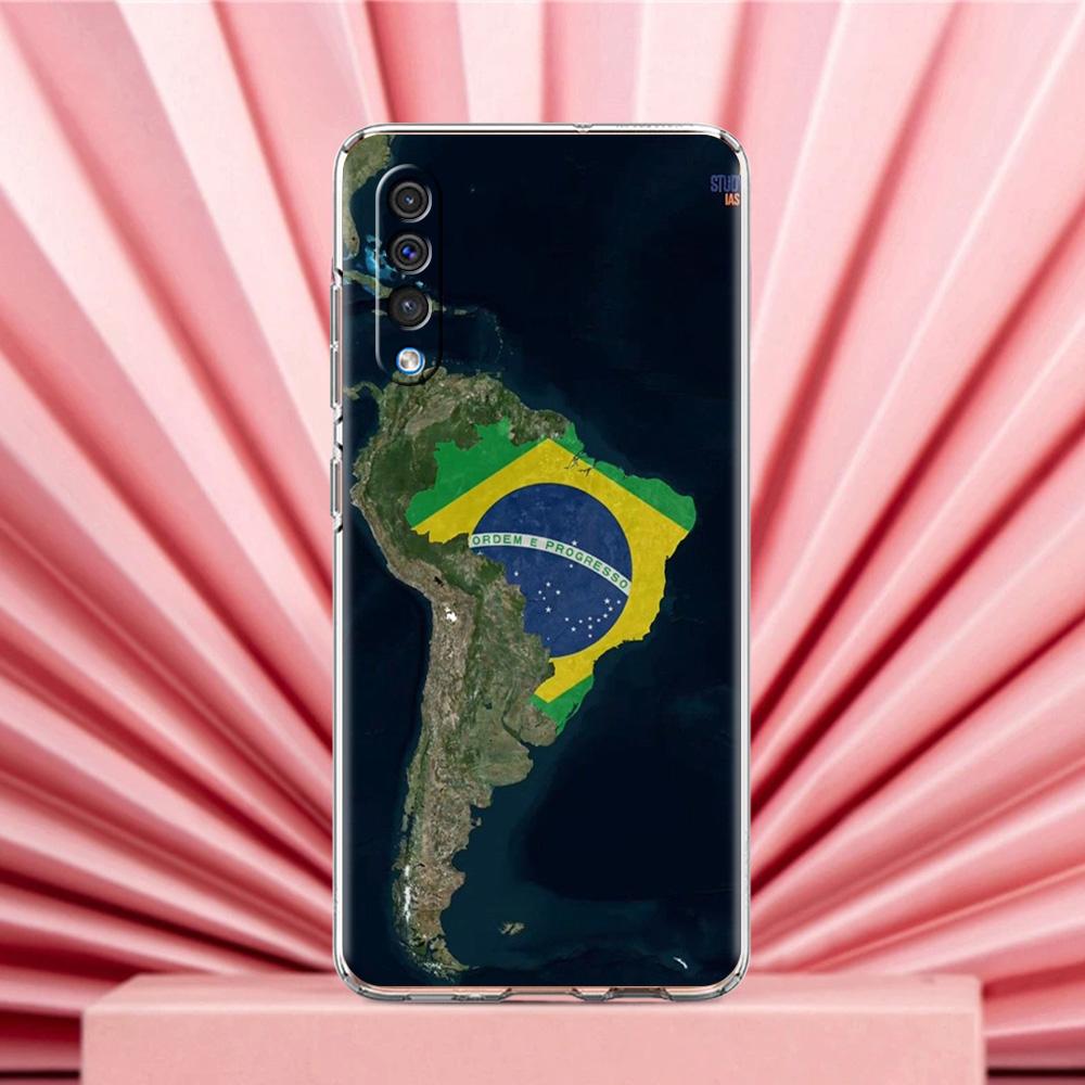 Phone Case For Samsung A56 A36 A26 A24 A16 A14 A12 A32 A50 A70 A20E A22 A40 A34 A54 A42 A52 5G A04s A06 Cover Large Brazil Flag