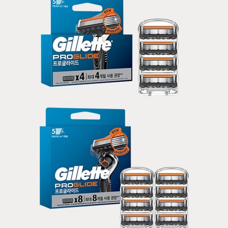 [Gillette] ProGlide Manual Razor Blades 4 Pack/8 Pack 2 Types (Choose 1) 4 razor blades