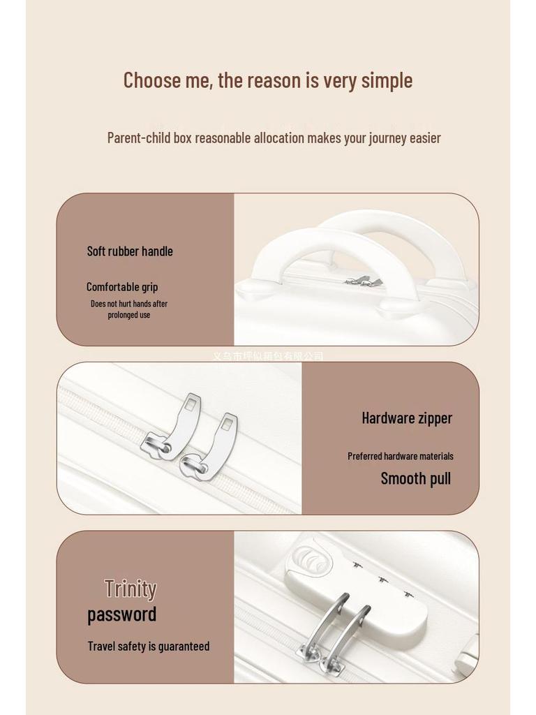 Women's 20" Carry-On Luggage - Sturdy and Durable Trolley Case with Thickened Design and Combination Lock, Men's 28" Large Capacity Option Available.