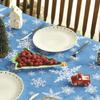 Christmas Blue Snowflake Rectangle Tablecloth Holiday Party Decor Winter Xmas Waterproof Tablecloth Christmas Decorations 2025