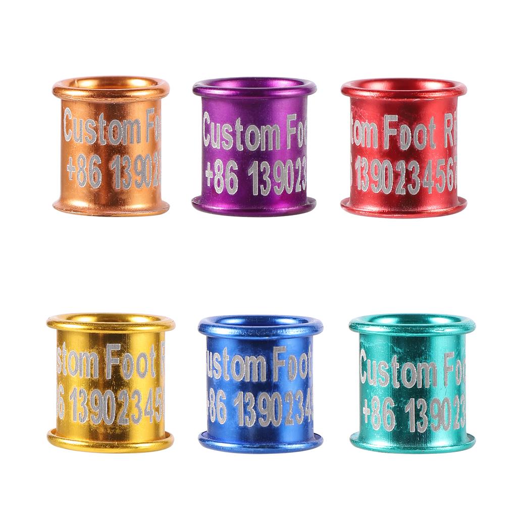 DIY High Quality Custom Aluminum Bird Foot Ring ID 8mm Pigeon Parrot Foot Ring Racing Pigeon Training Identification Ring 20Pcs