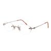 RSINC Proceed Super Titanium T338 46-20-140 Rimeless Eyeglasses Eyewear Frame Red/Gold Unisex Eyewear  T338 46-20-140