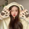 Half-finger Cat Claw Gloves Girl Winter Cute Warm Gloves Winter Plush Thickened Five-finger Plush Gloves