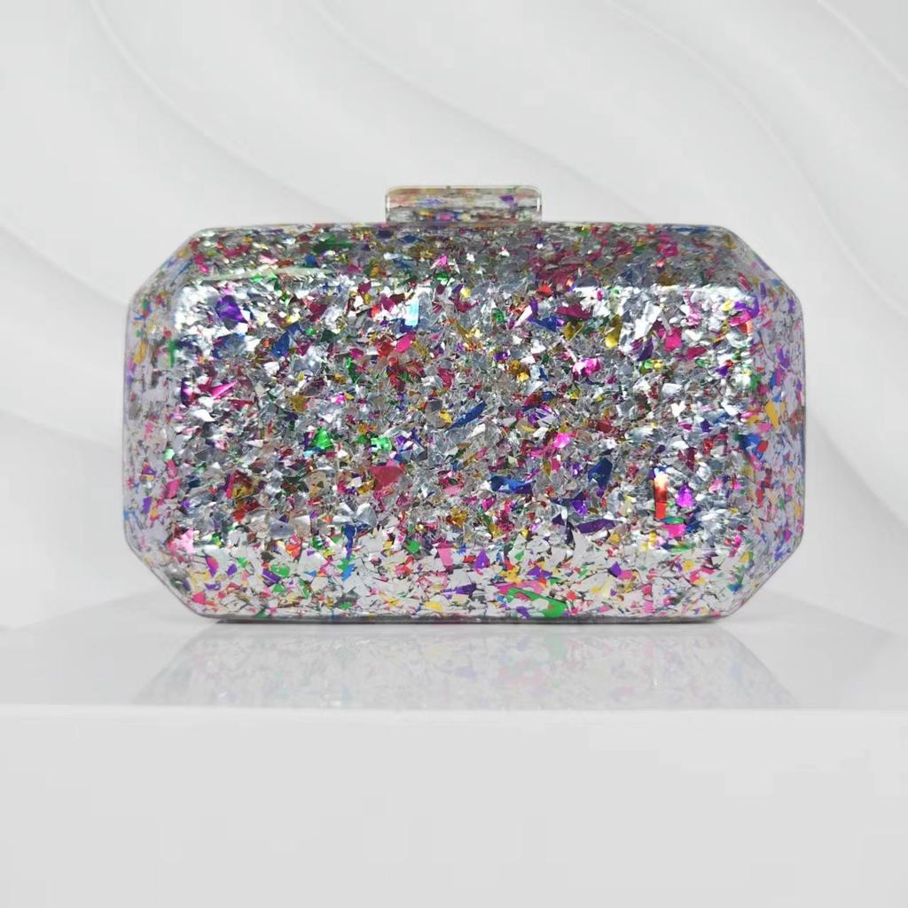 Small bag single shoulder women's messenger bag marble fashion summer beach acrylic dinner bag small square bag