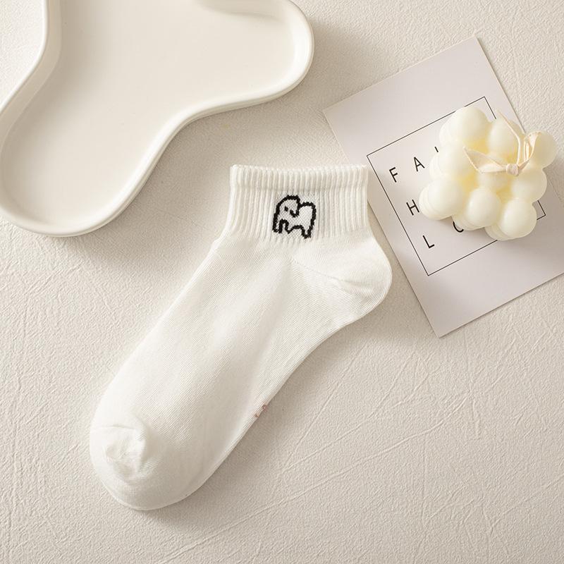 Unisex Joyful Face Ankle Socks - Breathable, Comfortable, and Stylish Solid Color for All Seasons