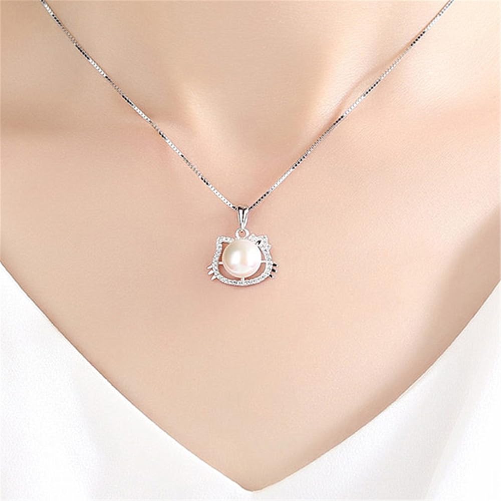 Colier și Cercei Diamant CZ de Cea Mai Înaltă Calitate Argint 925 Argint Sterling Cercei Pisicuță Colier Pisicuță Cadou Cercei [MIKAMU] Set, Femei