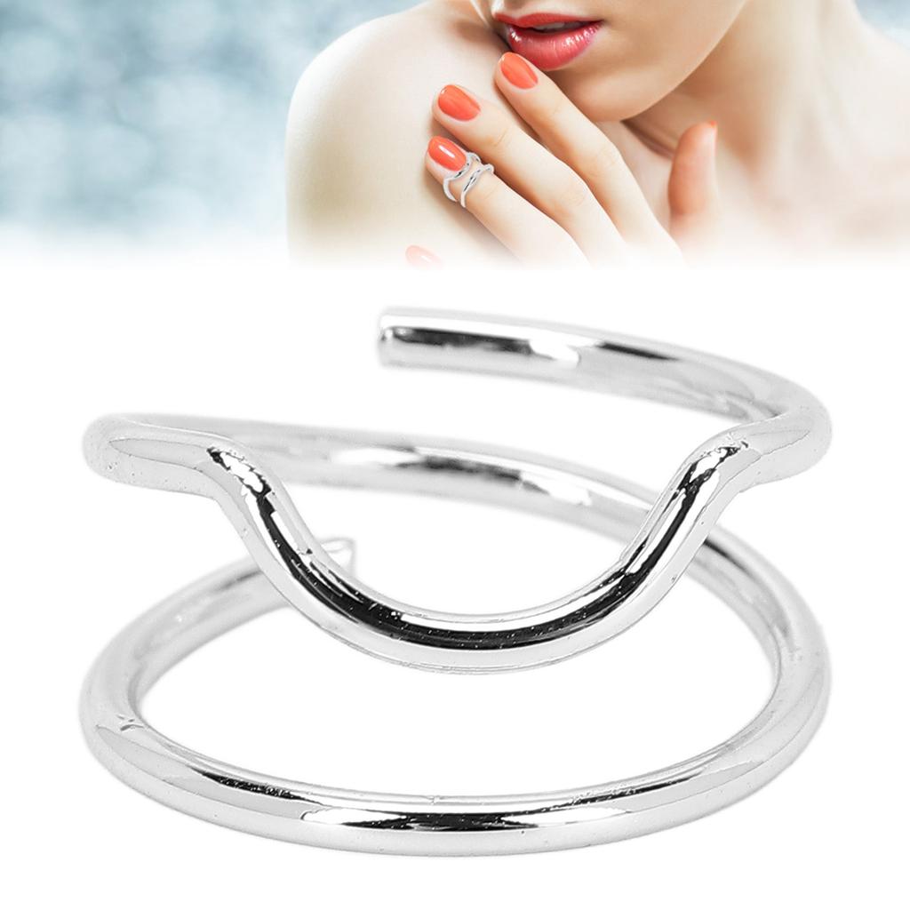 Index Finger Nail Ring Vintage Metal Nail Cap Cover Ring Fingernail Nail Art Charm for Women Girls3046 White