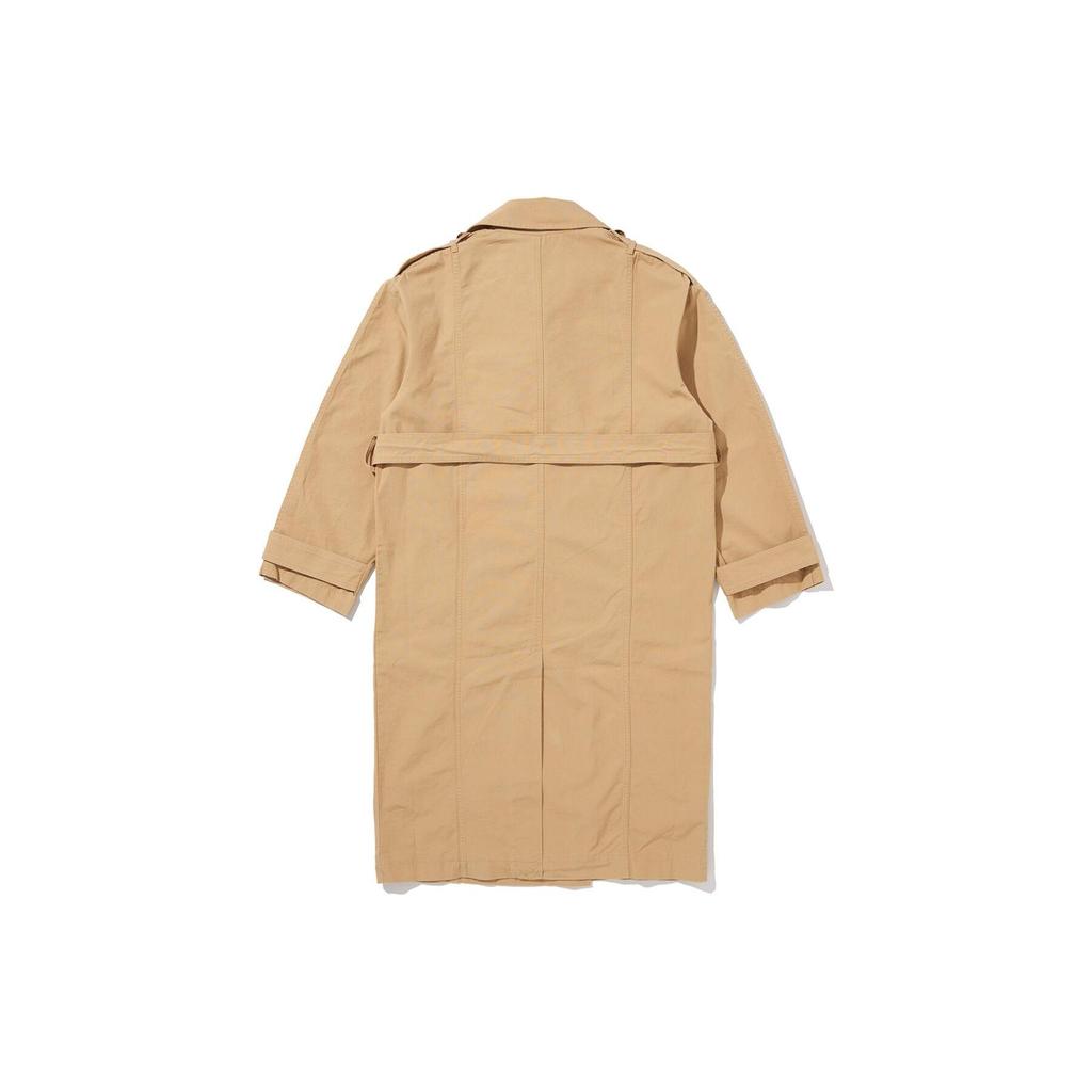 Levis FW22 Solid Color Double-Breasted Mid-Length Trench Coat Women Coats Khaki A3244-0001