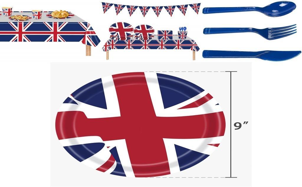 British Flag Party Supplies Set Commemorate The Platinum Jubilee 2022 With This Valuable Multi-functional Kit!