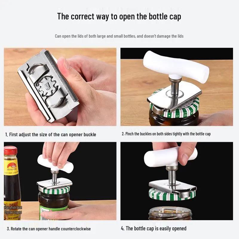 Stainless Steel Multifunctional Bottle & Can Lid Opener