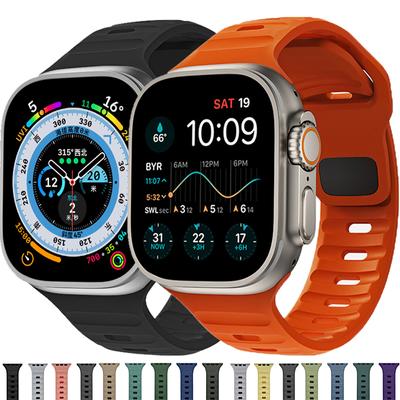 רצועת סיליקון ל-Apple Watch Band 44 מ"מ 40 מ"מ 45 מ"מ 41 מ"מ 49 מ"מ 42 מ"מ 38 מ"מ 44 45 מ"מ צמיד iWatch Series 7 se 3 4 5 6 8 Ultra Band