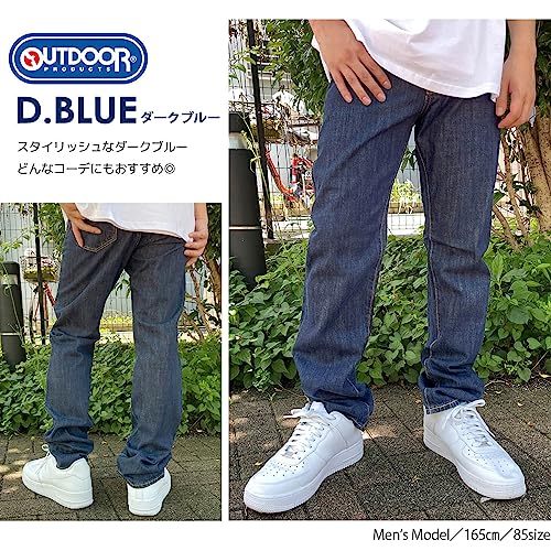 Outdoor Products Men's Denim Jeans, Long Pants, Available in 3 Styles: Straight, Slim, and Chino Pants, Stretch, Dark Blue, od5705