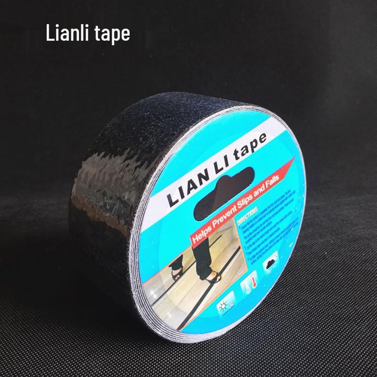 Black & Yellow Wear-Resistant Anti-Slip Tape, Sandpaper Surface, 50mm x 5M for Stairs & Floors