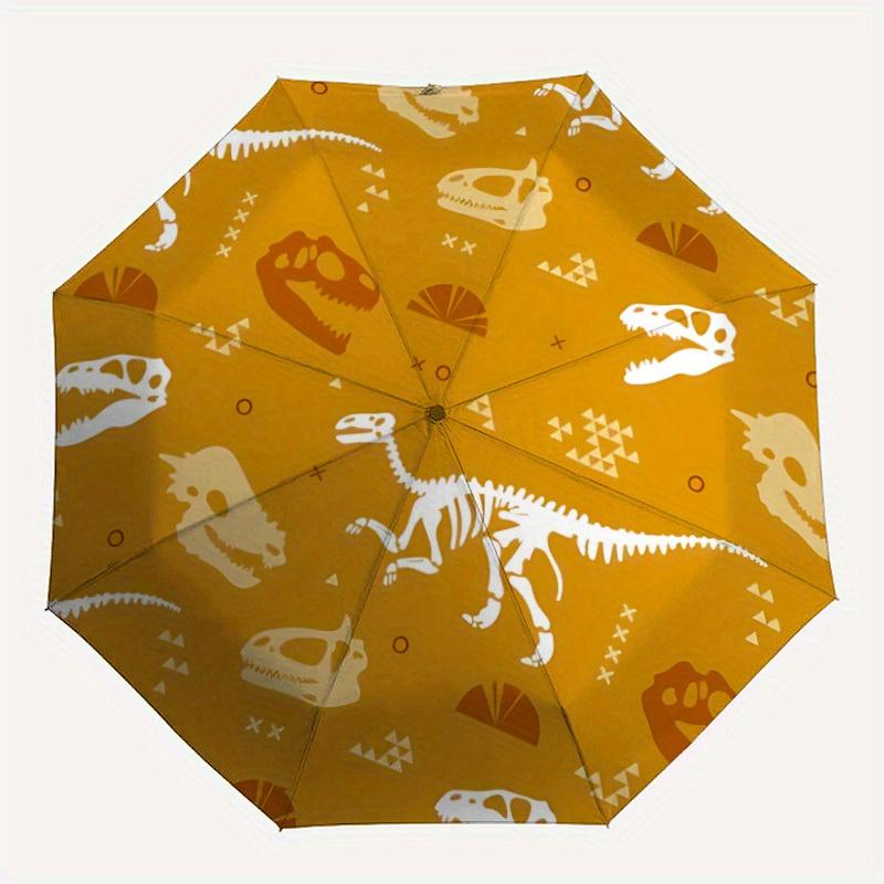 1pc Dinosaur Fossil Pattern Automatic Umbrella 8-Bone Design Compact Gear for Outdoor Travel, Perfect Holiday Gift  y250827071