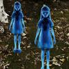 2pcs Halloween Scary Ghost Girl Garden Stake Twin Female Ghost Courtyard Insertion Outdoor Decor Lawn Patio Haunted Metal