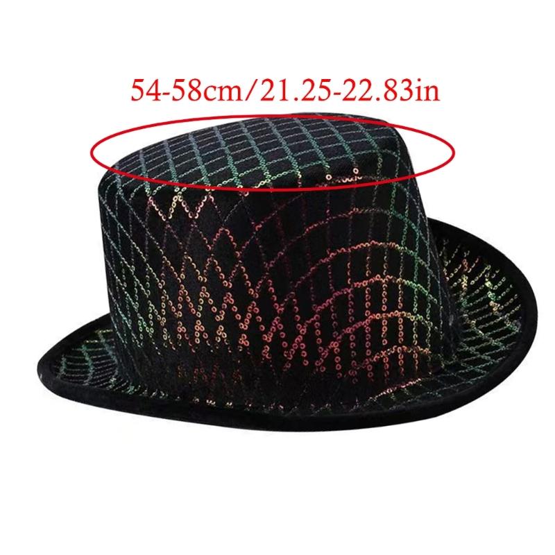 Sparkling Checkered Flat Top Derby Hat For Parties And Event Durability Polyester Fabric Hat