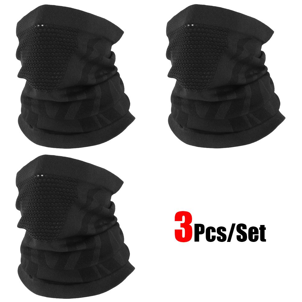 3Pcs/Set Unisex Winter Warm Skiing Mask Elastic Breathable Outdoor Sports Running Fishing Multi-Functional Neck Warmer Headscarf