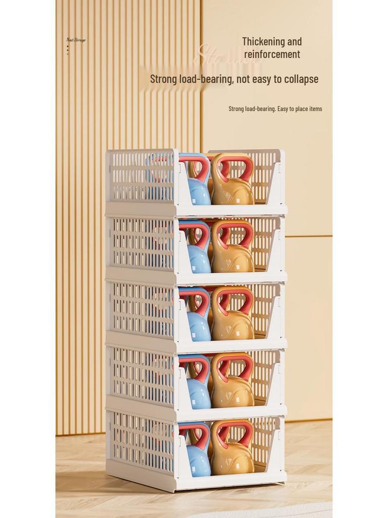 Foldable Multi-layer Storage Basket Rack – No Installation Needed