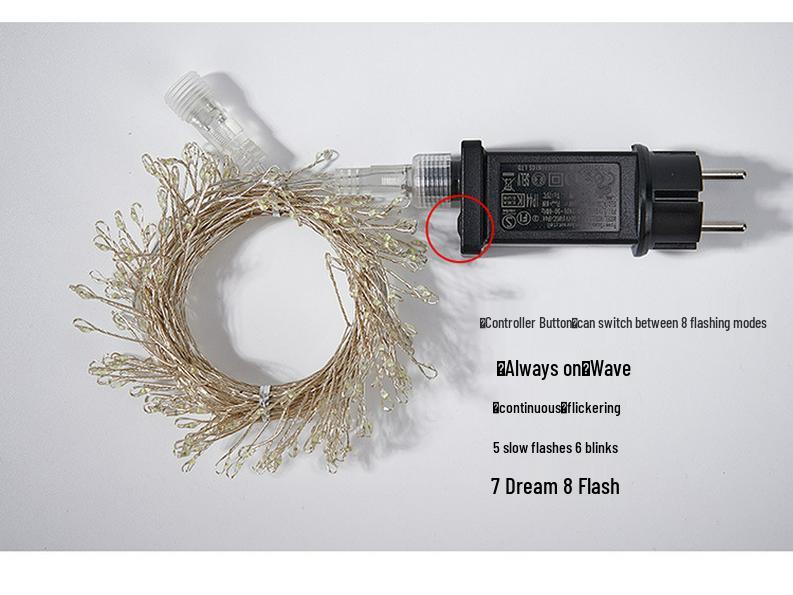 Remote Control Super Bright Copper Wire Firecracker String Lights for Christmas Decorations