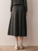2025 Autumn/Winter Women's High-Waisted Cashmere Thick Knit Skirt with Elastic Waist