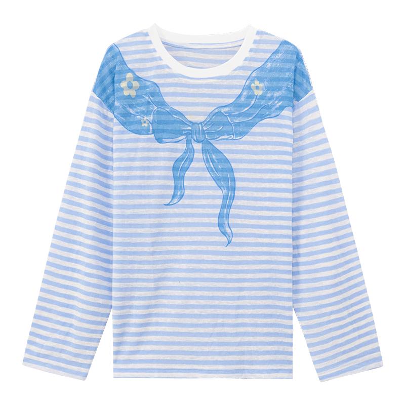 

Girls Lightweight Cool-Feel Navy Collar Long-Sleeve T-Shirt 160