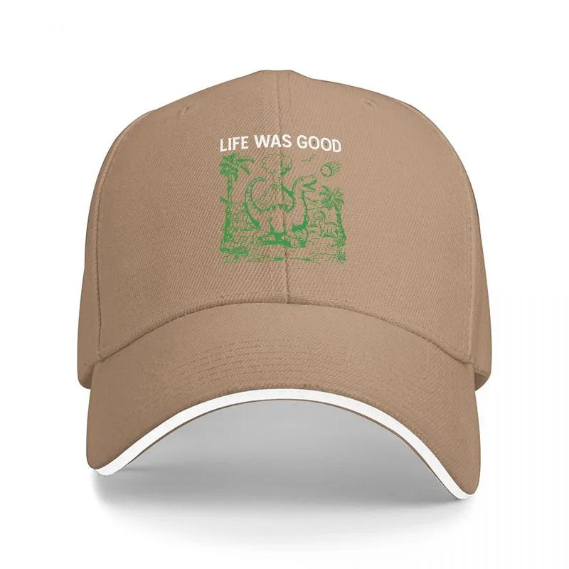 LIFE WAS GOOD Black Baseball Cap with Green Bear and Tree Design Classic Adjustable Hat for Outdoor Adventures and Casual Wear