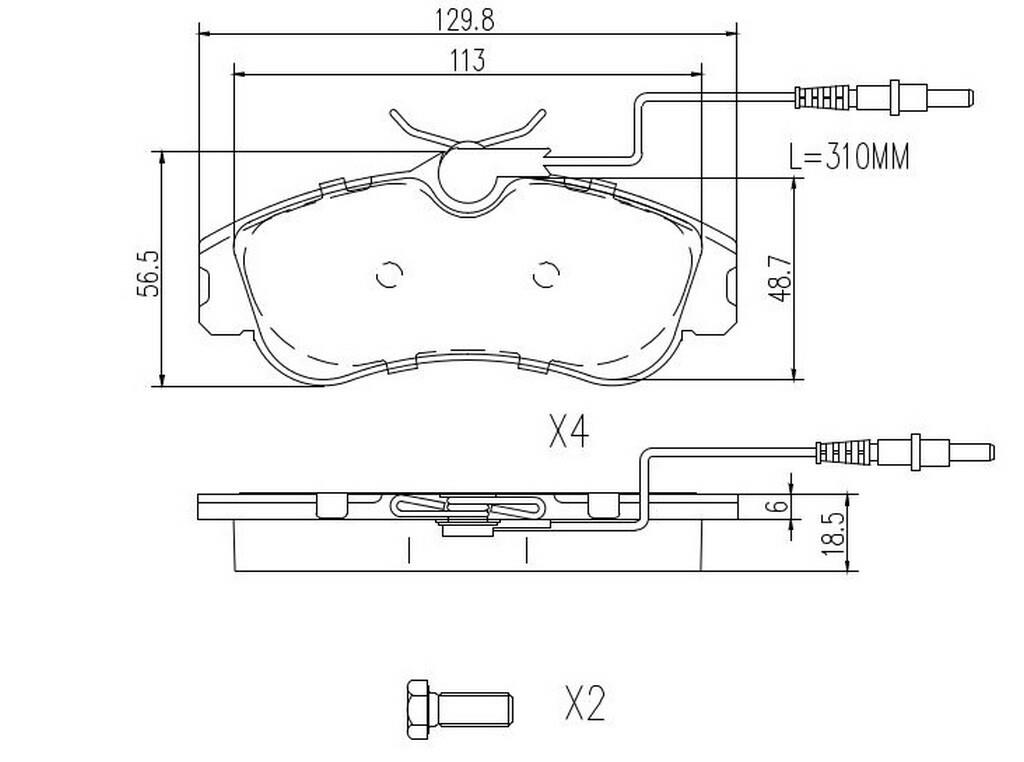 Ft29517 Fast Brake Pads Front 4-Sensors
