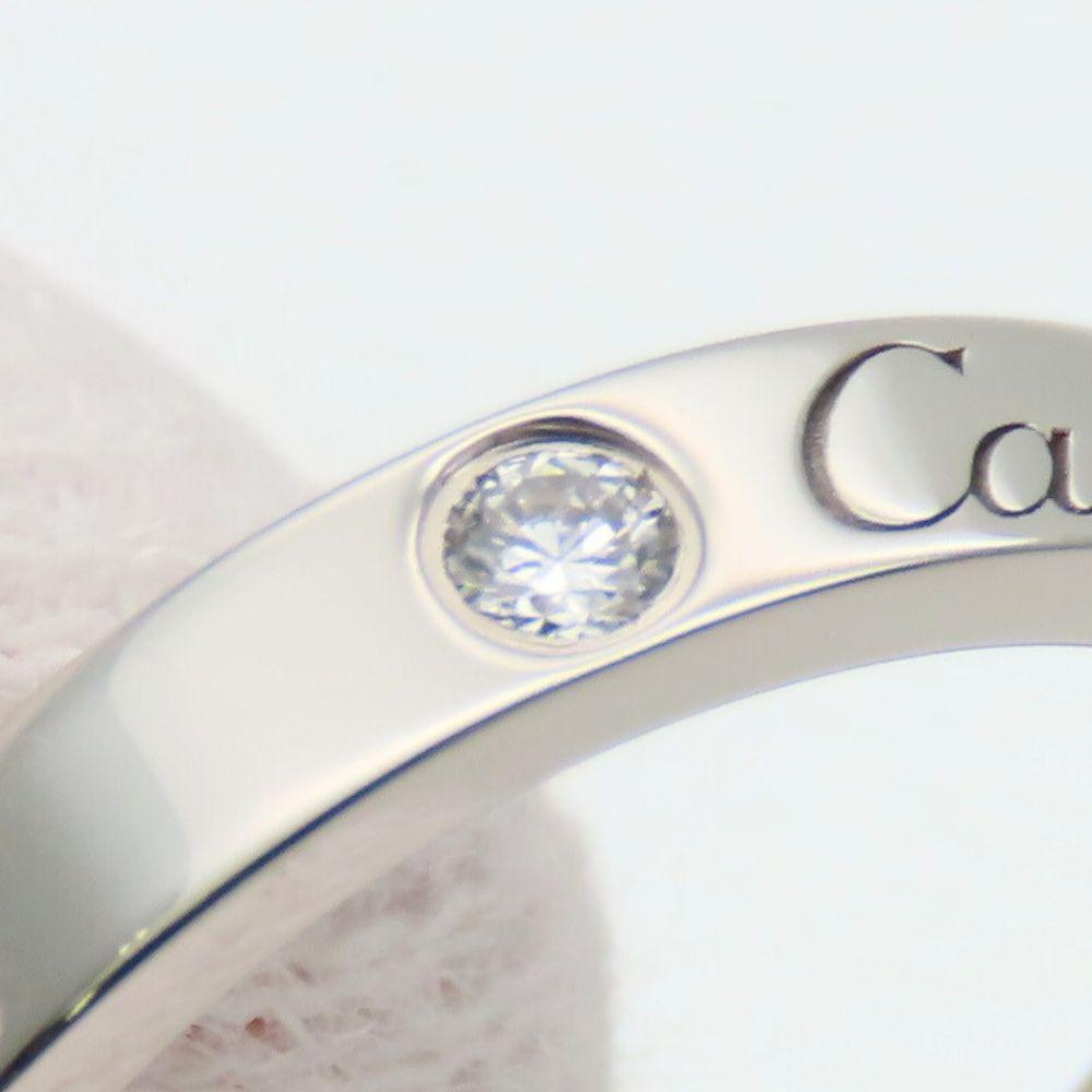 Used CARTIER Ring Engraved EU#47 47 Pt950Platinum/diamond 4.4g Platinum 2PD