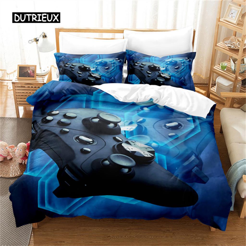 Games Duvet Cover Kids Gamepad Bedding Microfiber Video Game Controller Comforter Cover Twin Full for Teen Girl Boy Bedroom