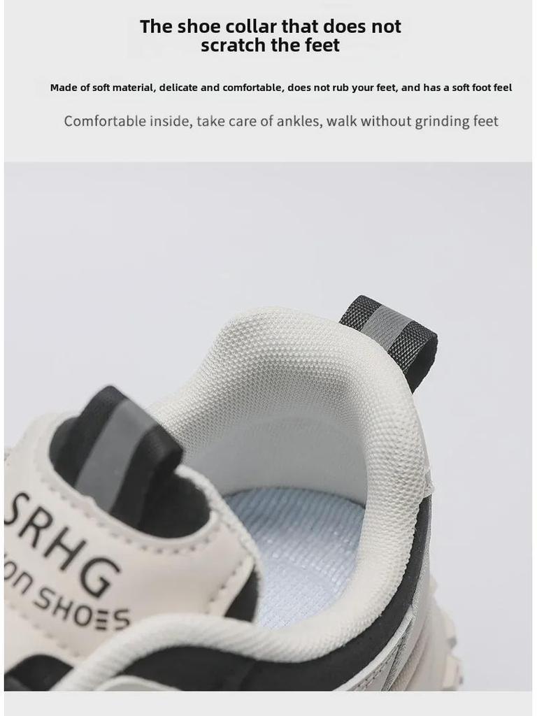 2024 Autumn Men's Breathable Sports Shoes - Korean Style, Non-Slip, Thick-Soled, All-Match Dad Sneakers
