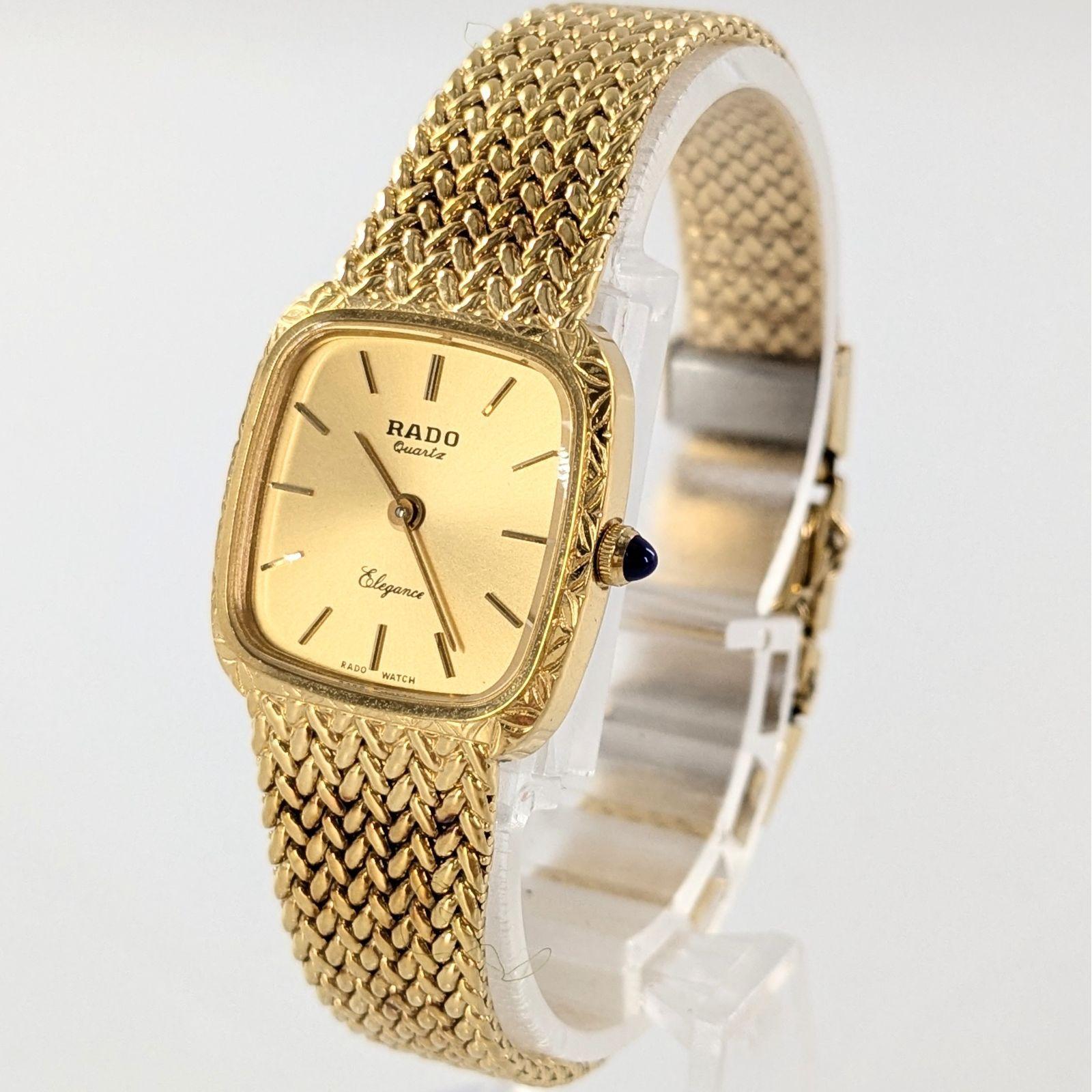 Used RADO Elegance 133.9003.2 QZ/SS Gold Dial Ladies Watch [QG-219]