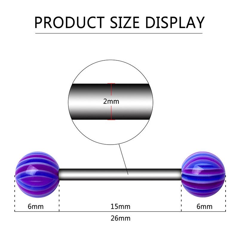 Acrylic Navel & Stainless Steel Tongue Ring Multi-Color Set