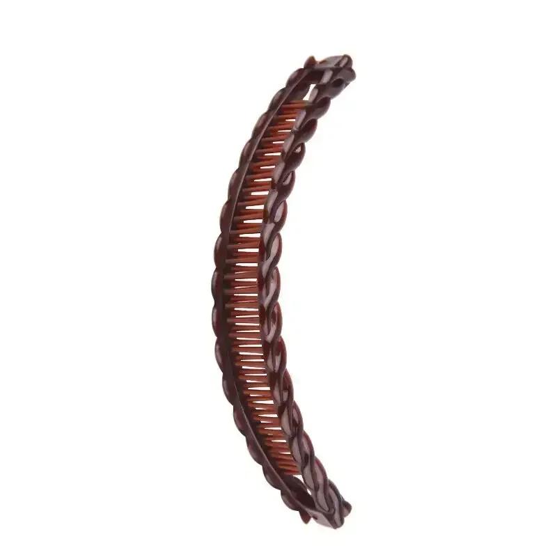 Nuova Pinza per Capelli a Forma di Banana Vintage Monocolore per Donne Ragazze Pettine a Onda Fermaglio Strumento per Acconciature Accessori per Capelli Moda Pratici