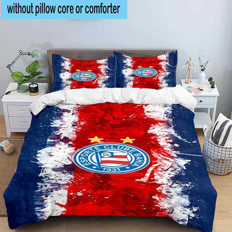3PCS Football Club Emblem 3pcs Bedding,Including 3PCS Duvet Cover And 2pcs Pillowcases Perfect for Christmas,Ideal for Bedroom, Dormitory