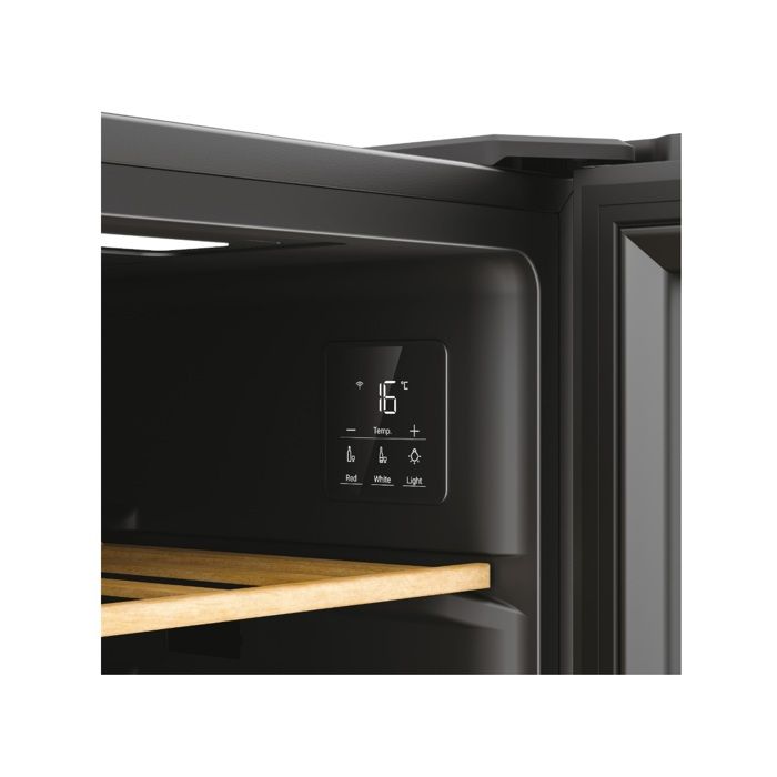 Cave À Vins - HAIER - CWC034 - Noir - Eclairage Intérieur - Pose Libre - Porte Vitrée