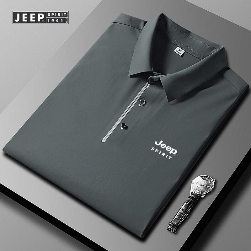 JEEP SPIRIT Men's Summer Loose Fit Business Casual Polo Shirt