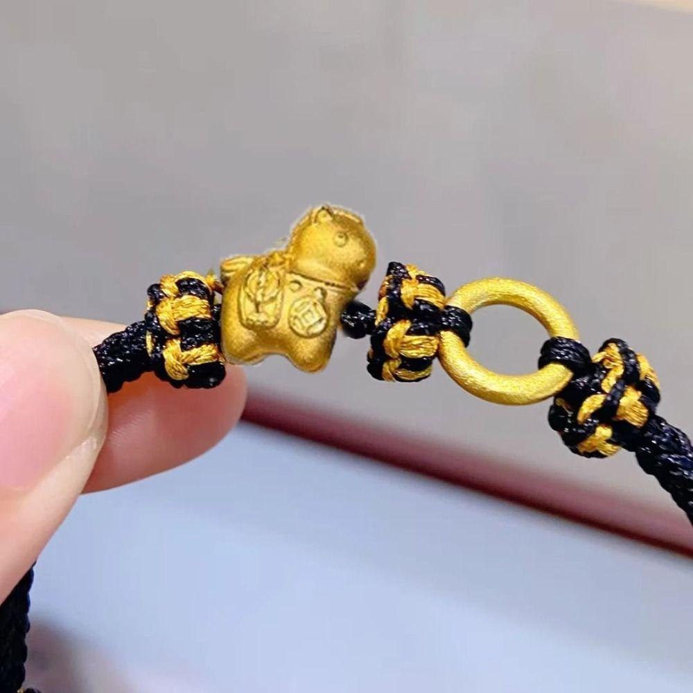 Exquisite Zodiac Metal Horse Bracelet New Year Woven Beaded Bracelet New Year Gift