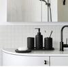 Bathroom Accessory  Black with Toothbrush Holder Toothbrush Cup Tumbler Soap Dispenser Soap Dish and Tray