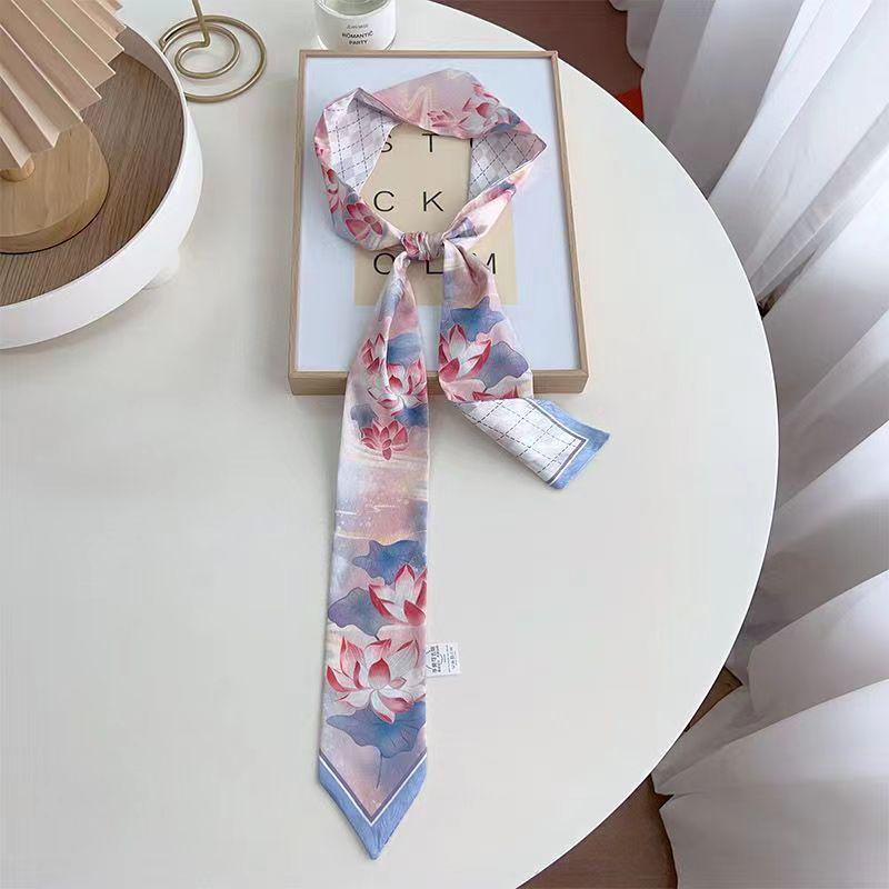 Retro Chinese Headband & Silk Ribbon Scarf: Elegant Horse Racing Decor for Bags & Hair